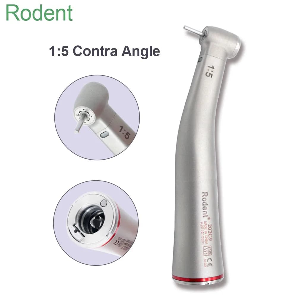 Manipolo dentale a bassa velocità Manipolo rosso con contrangolo 1:5 per micromotore dentale