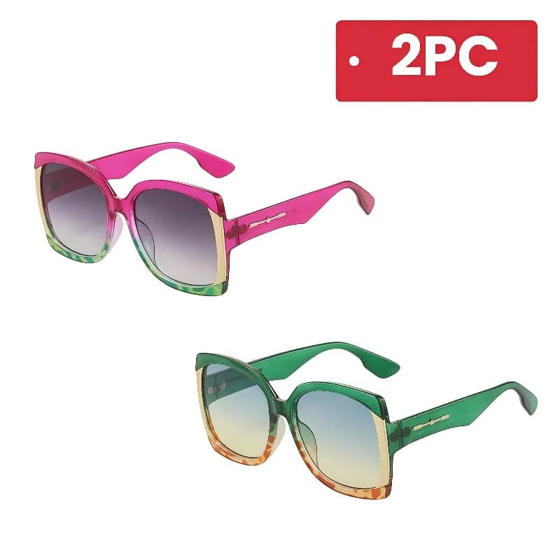 3 pezzi/set occhiali da sole quadrati oversize per donna, lenti sfumate, protezione UV400, occhiali da sole alla moda con montatura grande, occhiali da vista per viaggi in spiaggia all'aperto, ottimi!