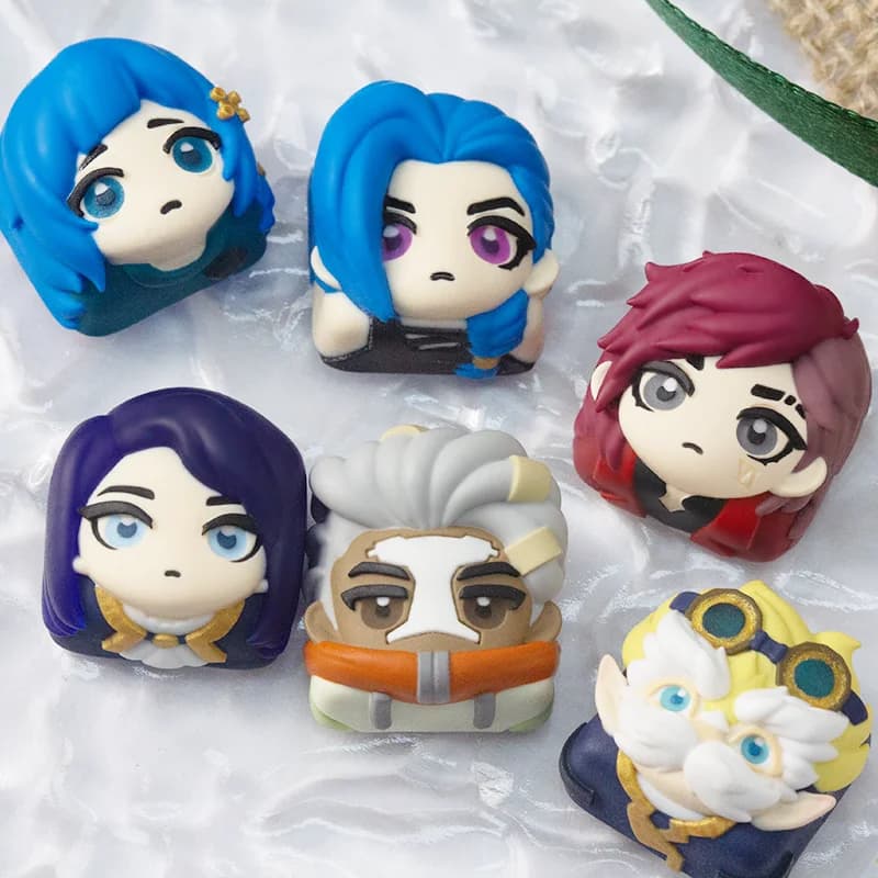 Tastiera Meccanica Personalizzata DIY Goddess Story Jinxs con Tasti Carini, Tastiera Meccanica Ekko Cross-Axis per PC, Keycaps Personalizzati, Regalo Giocattolo
