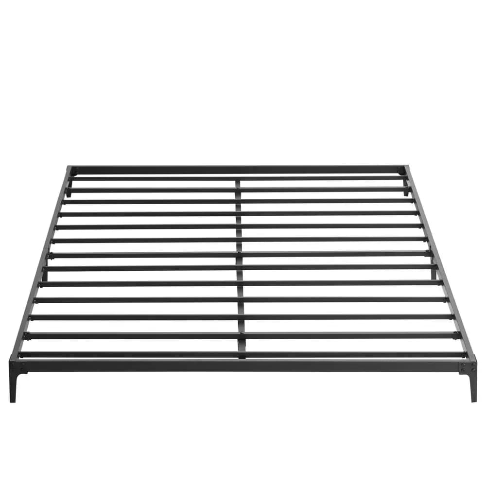 6 inch low double bed base, durable metal, with mattress platform and robust steel slats, does not require spring mesh, easy to mount