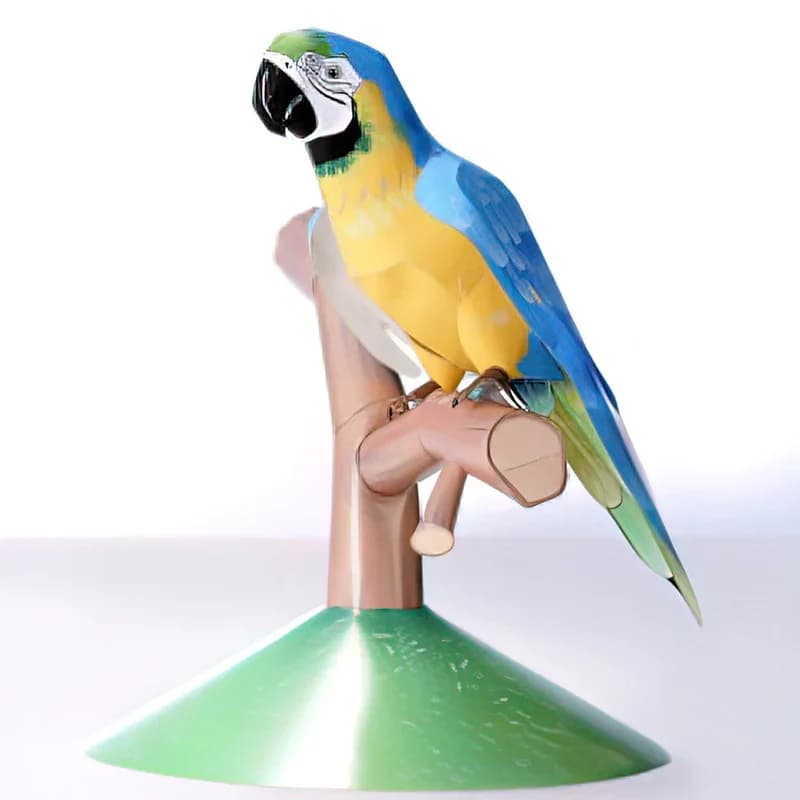 Blue Macaw Parrot Origami Art Mini 3D Folded Paper Model Papercraft Animal Figure DIY Kids Adult Handmade Craft Toys QD-301