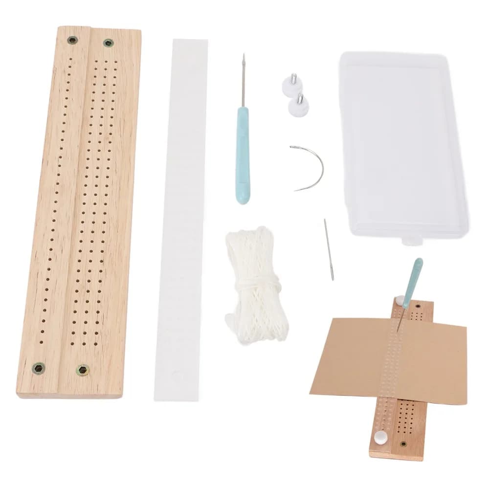 8pcs Portable Book Binding Kit Stitching Tool Waxed Thread Bookbinding Supplies Adjustable Spacer Cradle Tools Scrapbooking