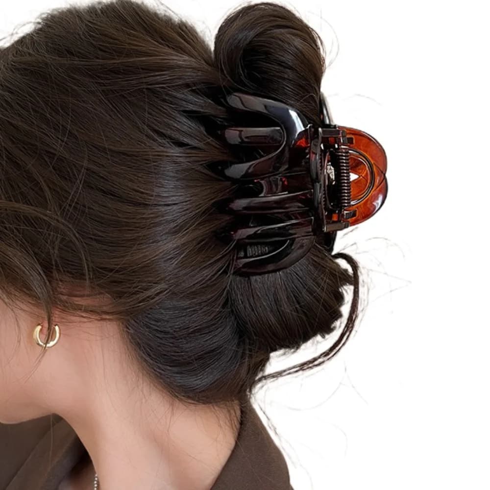 Simple pumpkin hair claw in French style, large cute hair grip, 9 cm/3.54 inch headdress, headdress with shark clip
