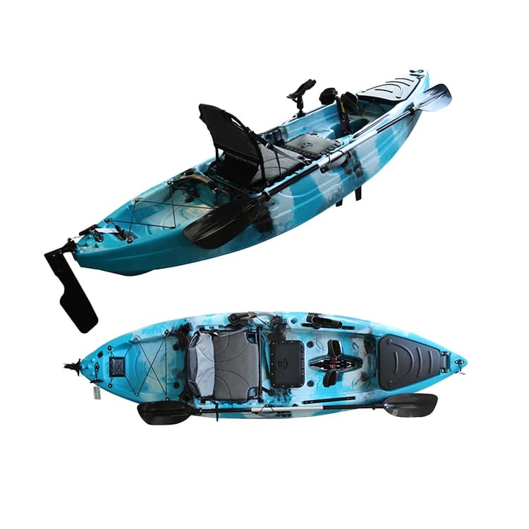 Kayak a pedale con patta per kayak da barca con esca da pesca a sedile singolo con pagaia di nuovo design all'ingrosso