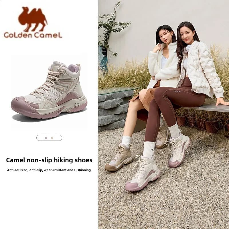GOLDEN CAMEL Scarponi da trekking all'aperto Scarpe da trekking da arrampicata alte antiscivolo resistenti all'usura per le donne Scarpe sportive antiscivolo Autunno