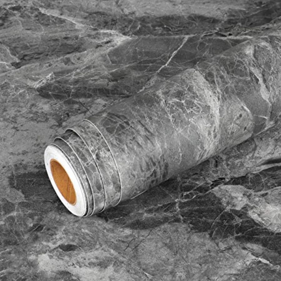 Charcoal Wallpaper Peel and Stick Grey Contact Paper for Countertops Waterproof Kitchen Counter Top Covers Accent Wall Covering