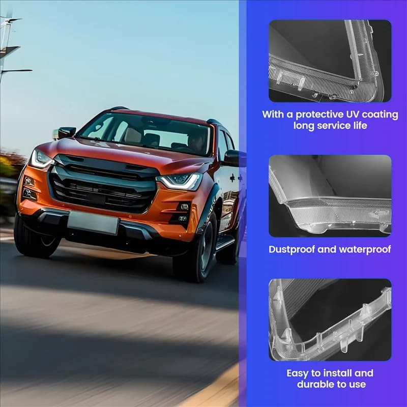 Reliable-For Isuzu D-Max Dmax 2012-2016 Auto Faro Cover Light Head Transparent Lamp Glass Bags LH