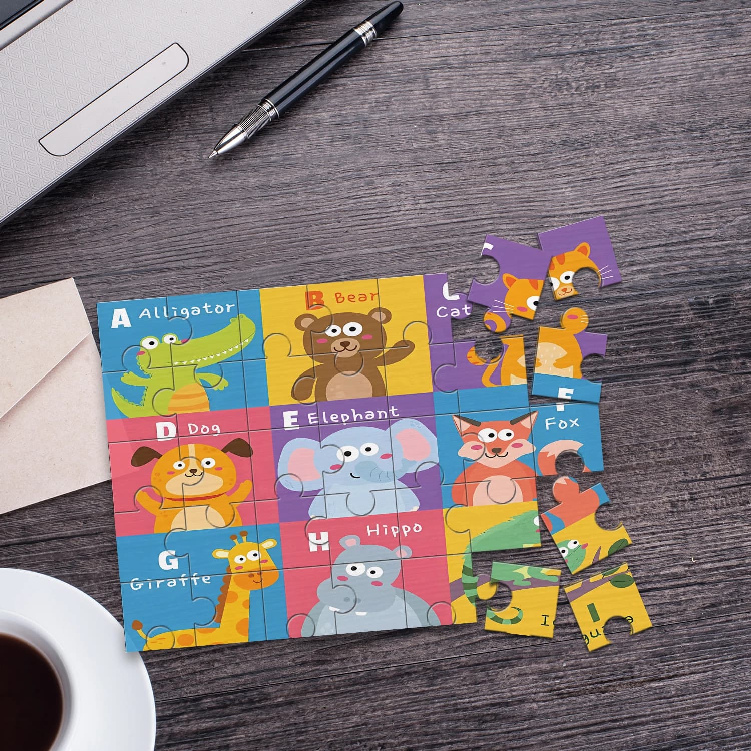 1pc Animal Bear Kids Education Wooden Jigsaw Puzzle,Ideal Anniversary,Wedding,Birthday,Valentine Gift For Family Friends