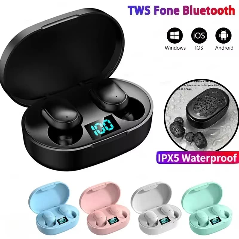Bluetooth Wireless E6S Earphones Bluetooth TWS Wireless earphones Audibles with noise cancelling with headphones with microphone