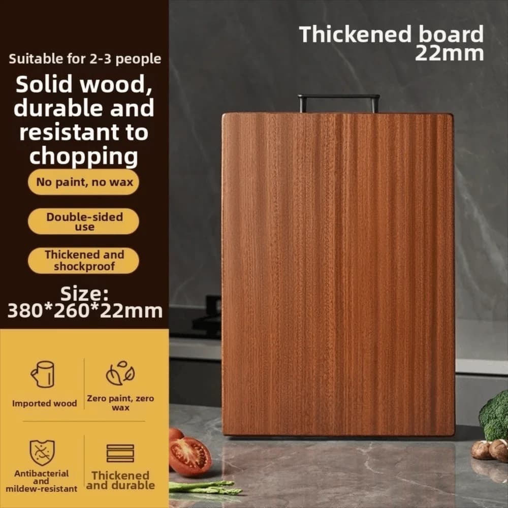 Tagliere in Legno Antibatterico Antimuffa a Doppio Lato, Tappetini Antiscivolo Senza Vernice per Tagliare Verdure