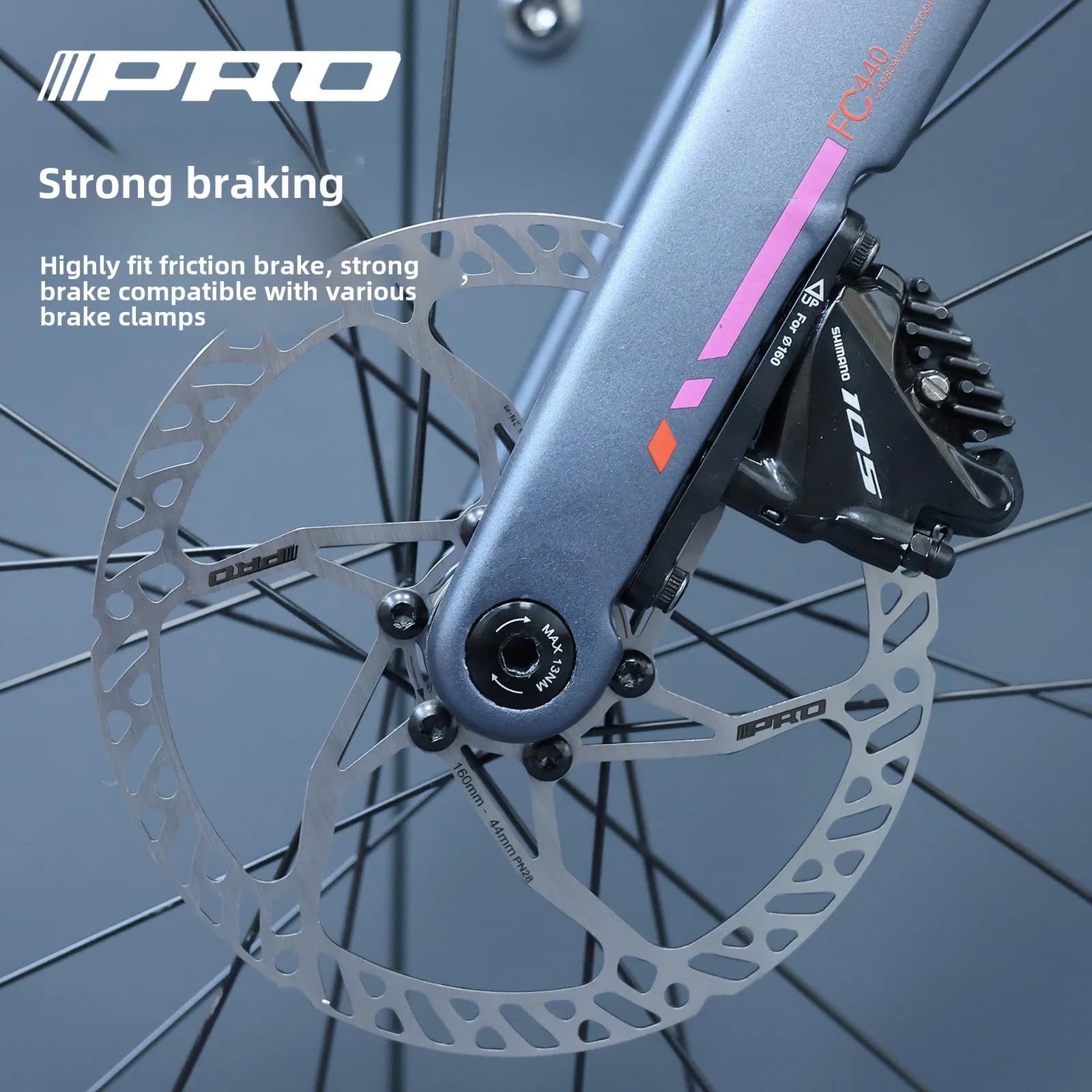 IIIPRO Rotore per bicicletta Freno a disco 6 bulloni Ultraleggero cavo in acciaio inossidabile 140/160mm per mountain bike Rotori freno bici da strada