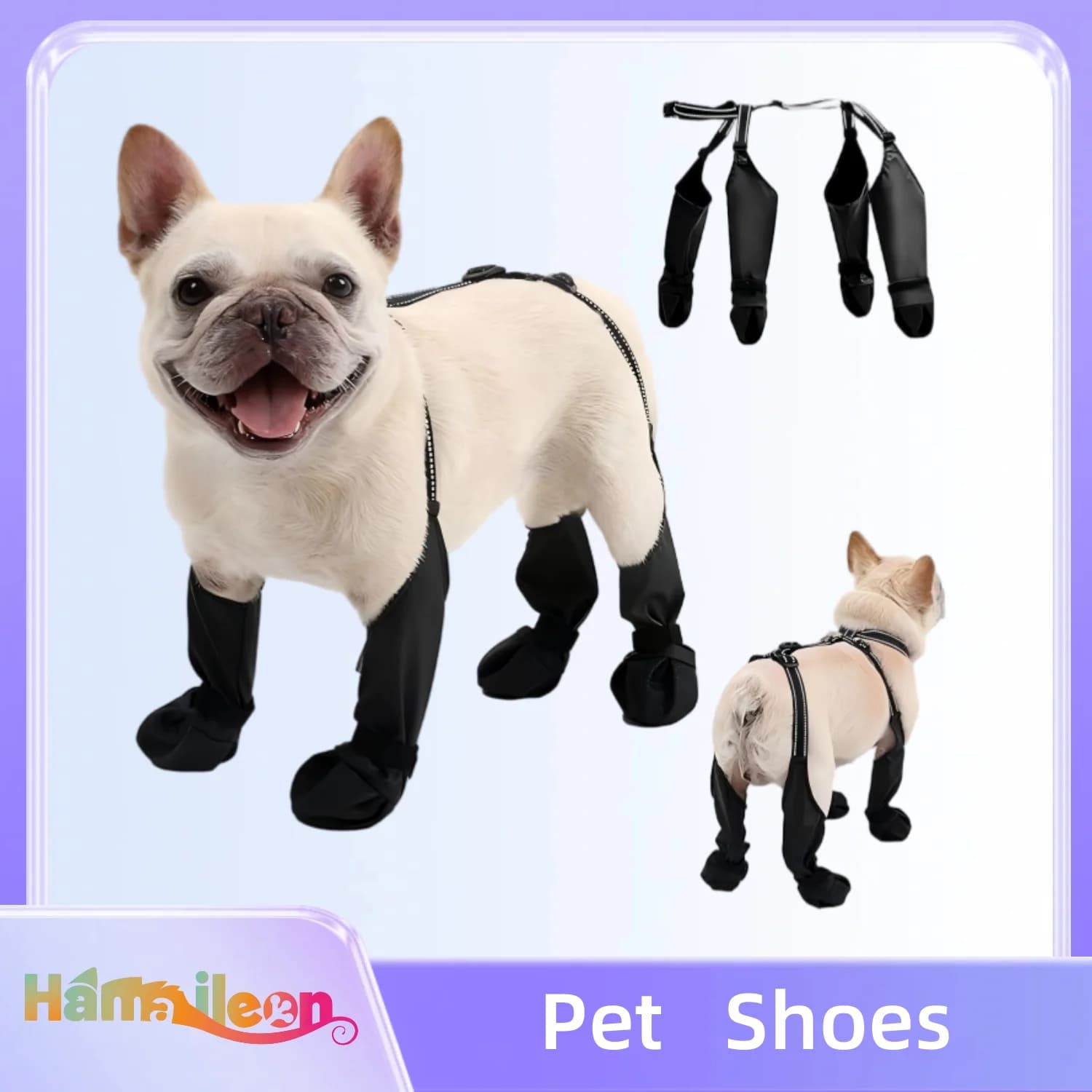 Leggings per stivali per cani Hamaileon per cani S/M, protezione per zampe, perfetti per passeggiate all'aperto, escursioni, scarpe per cani impermeabili e anticaduta