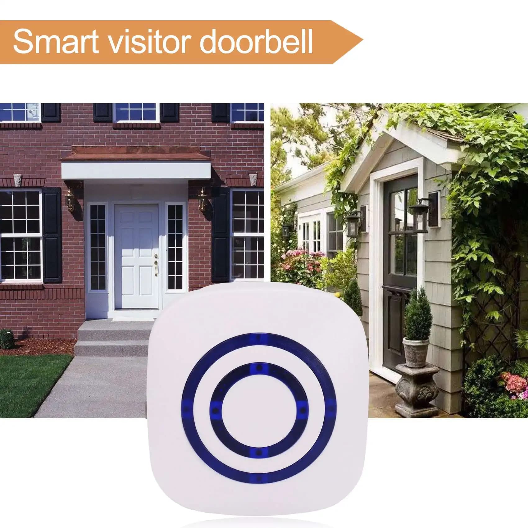 A76K doorbell, motion sensor detector for wireless business doors Smart visitor doorbell Home Security Lock with 1 plug-in
