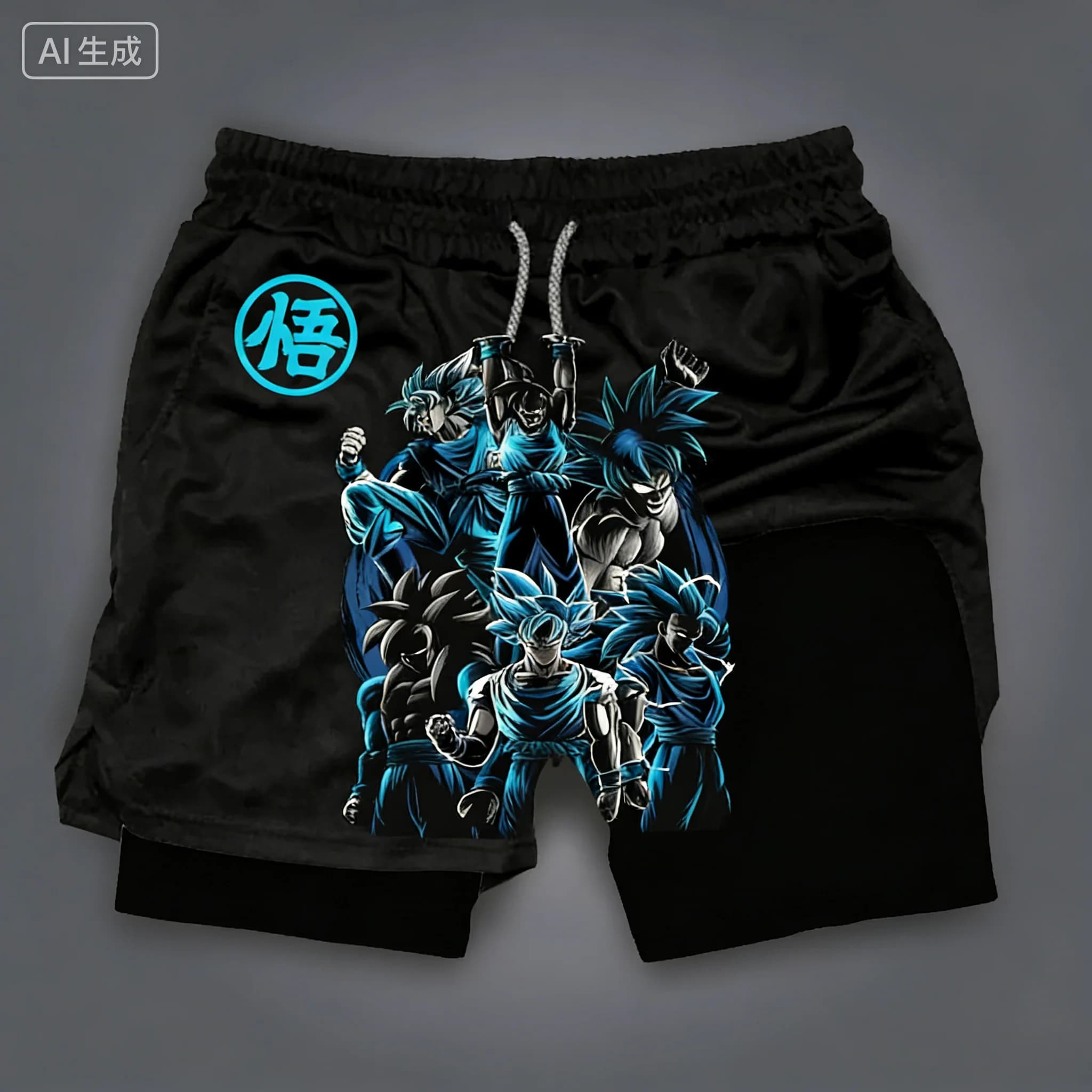 Men's Gym Shorts Summer 2026 Drying Fast Double Side Y2K Dragon Ball Anime Basket Compression 2-in-1