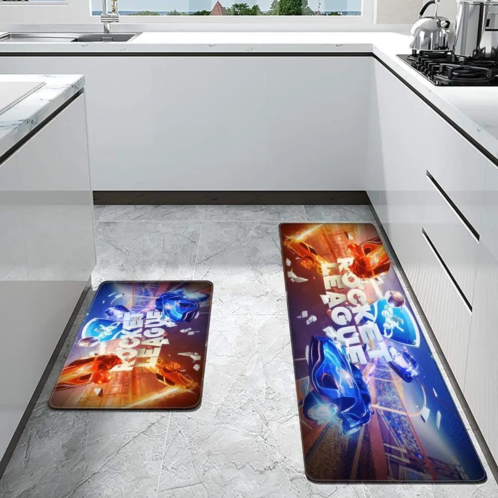 R-Rocket Leagues Tappetino Ingresso Zerbino Tappetini da bagno Tappetino antiscivolo Tappeti Tappeto Ingresso della casa Tappetino da cucina personalizzato Carino