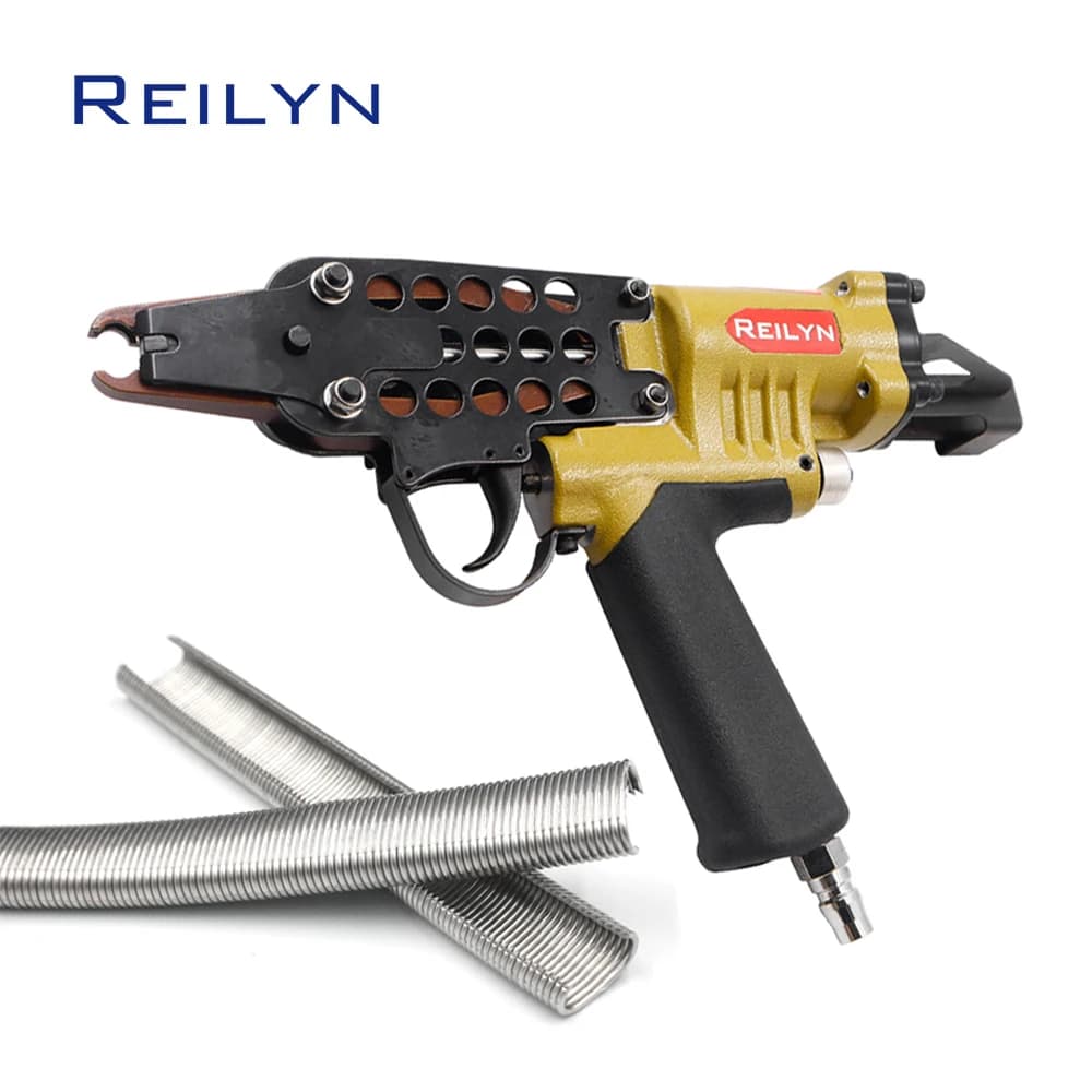 Chiodatrice pneumatica per anelli a C SC760C-I2 SC7E-I2 Pinza per anelli di maiale Trigger di aggiornamento Cucitrice di tipo C per gabbie a filo da scherma Gruppo materasso