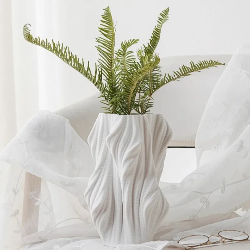 Ceramics Vase Modern 3D Printing Vases Decorative Aesthetic Flower Bottle Interior Elegant Flower Bottles Table Decorations