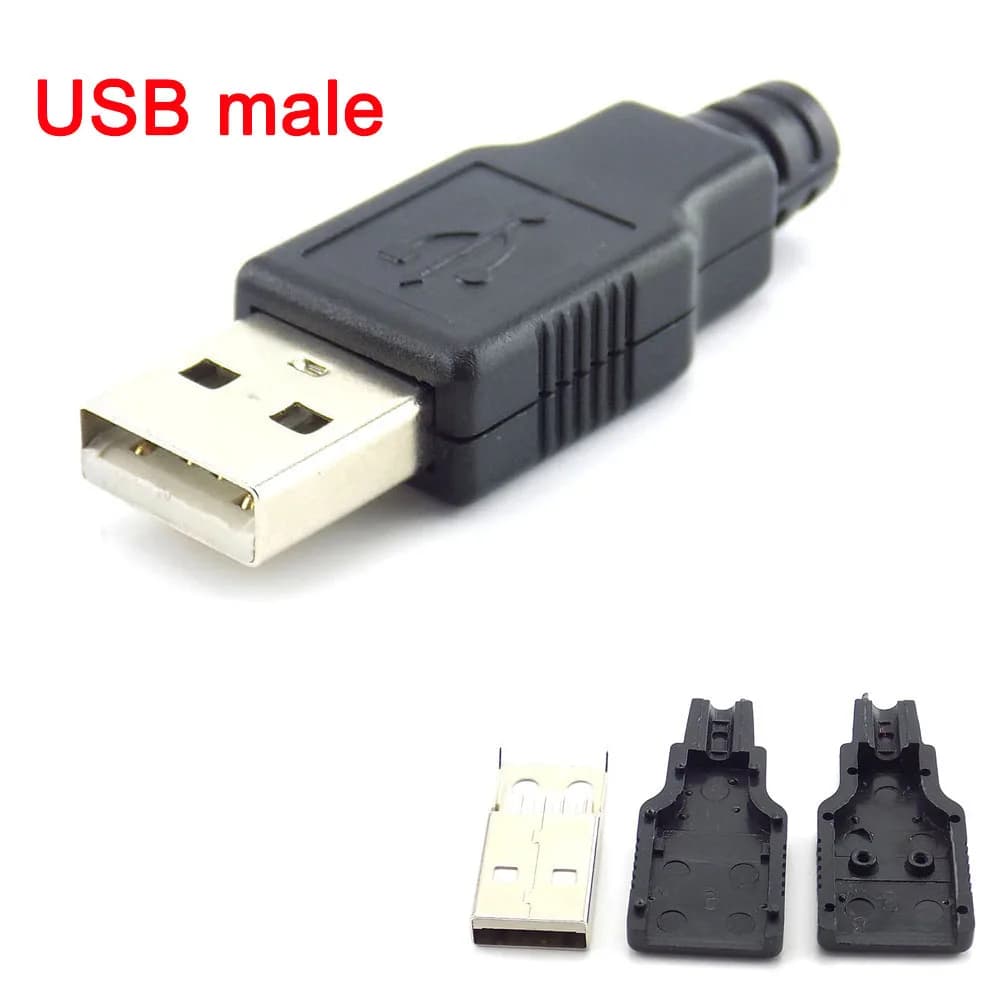 5/10pcs 4 Spille USB 2.0 Tipo A Maschio Presa di Connettore spina adattatore Con Il Nero Della Copertura di Plastica di Saldatura tipo di Connettore FAI DA TE H10