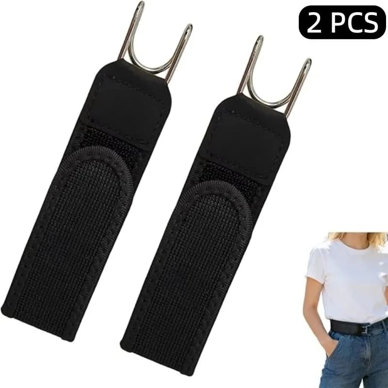 2Pcs Adjustable Buckleless Belt Hook Elastic Velcro Waist Buckle Waist Belt For Men‘s Gift Casual Belt With Buckle