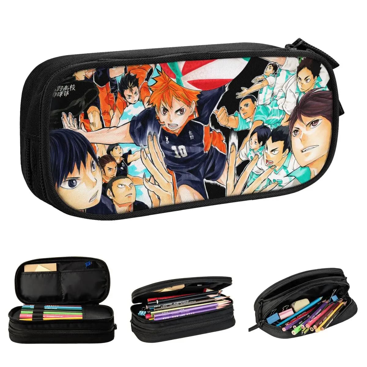 Bella Haikyuu Anime giapponesi Astucci per matite Astucci per penne per studenti Grandi borse portaoggetti Materiale scolastico Regali di cancelleria