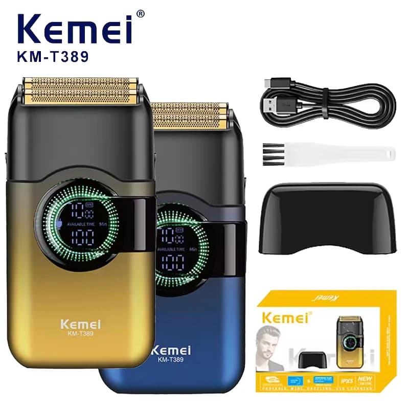 Kemei T389 Fashion Electric Razor, Haircut, Men's Razor, Professional Rulebarba Reloadable to Alternate Movement