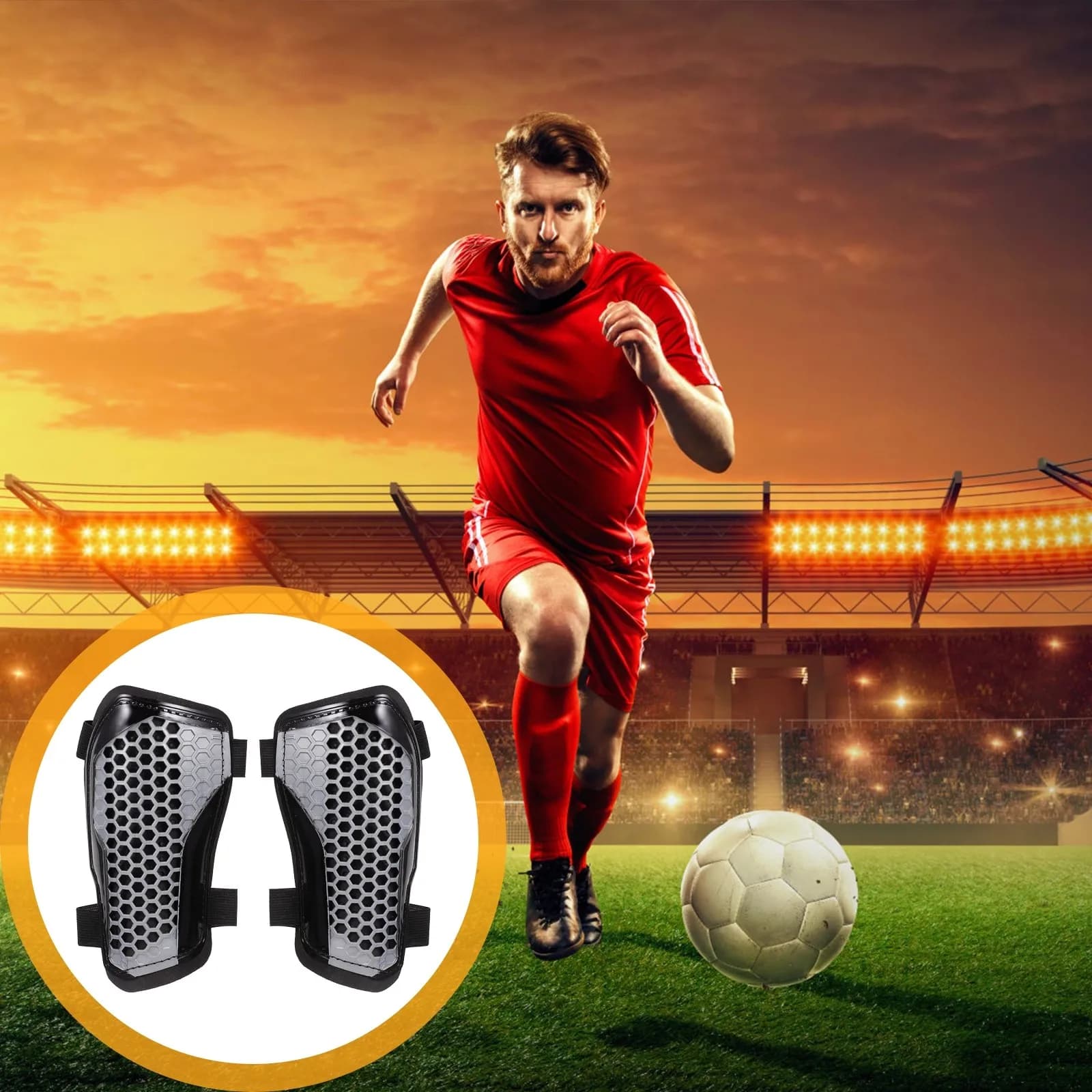 1Pair Lightweight Breathable Football Shin Guards Adjustable Calf Protectors for Adult Soccer Training Shock Absorbing Comfort