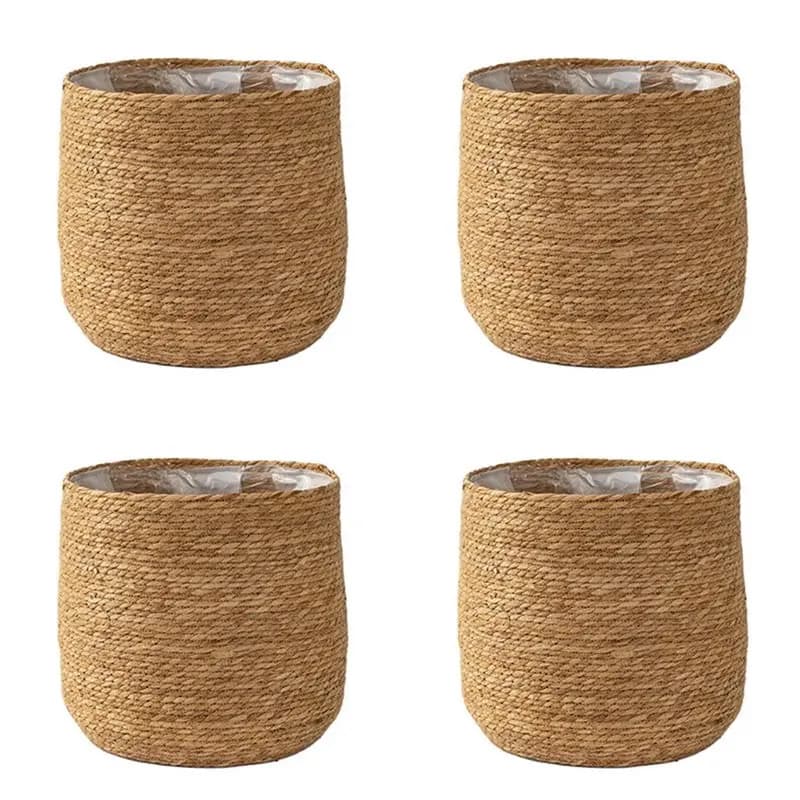 】LAST CHANCE 4X Marine Algae Flower Vase - Textile Plant Vase - Decorative Plant Basket with Boho S style plastic film insert
