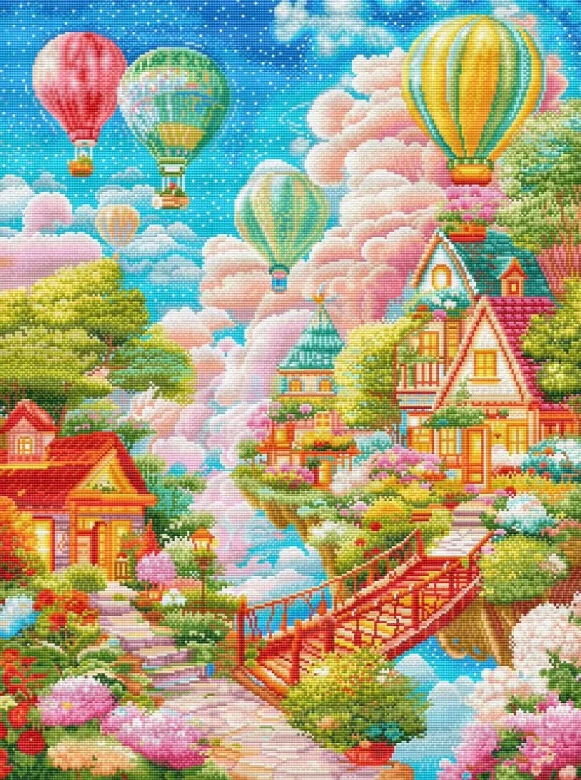 Diamond Painting Hot Air Balloon Wonderland Mosaic Handmade Artwork Full Round/Square Diamonds For Beginners Gift Home Decor