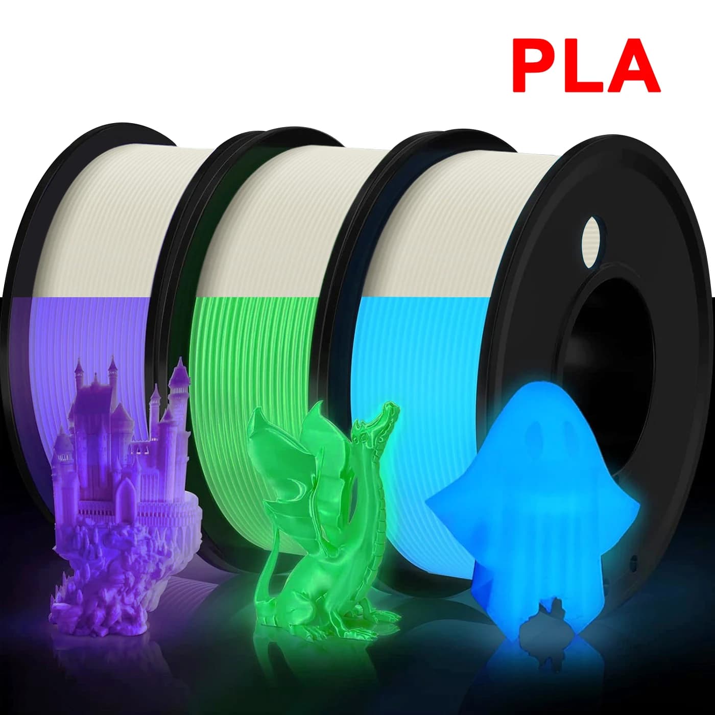 1.75mm 250g PLA Bright 3D Printer Filament White Night Red Blue Luminous Pla 3D Printing Wire Packing Vacuum 500g 1Kg