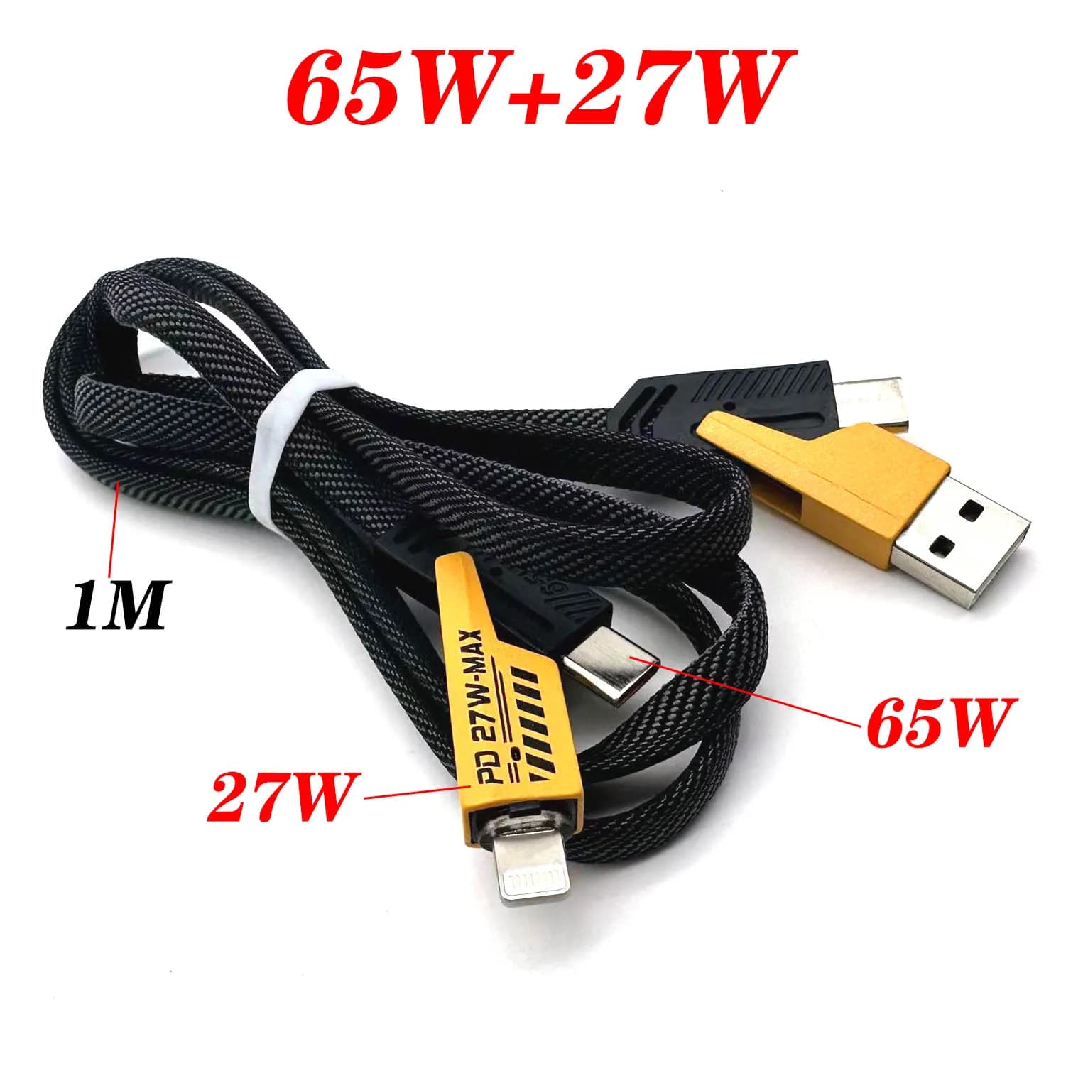 Cavo di ricarica rapida stile Mecha 4in1 da tipo C a tipo C 65W per iPhone Samsung Xiaomi Redmi POCO OnePlus Cavo dati da USB A a USB C