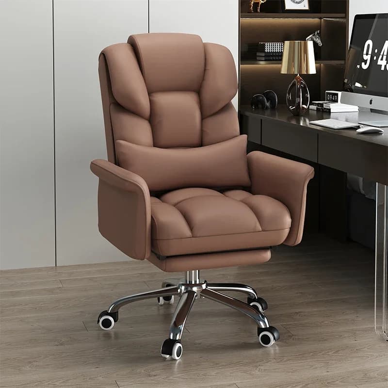 Sedia da ufficio ergonomica di lusso Cuscino girevole Sedia da ufficio mobile portatile Design reclinabile