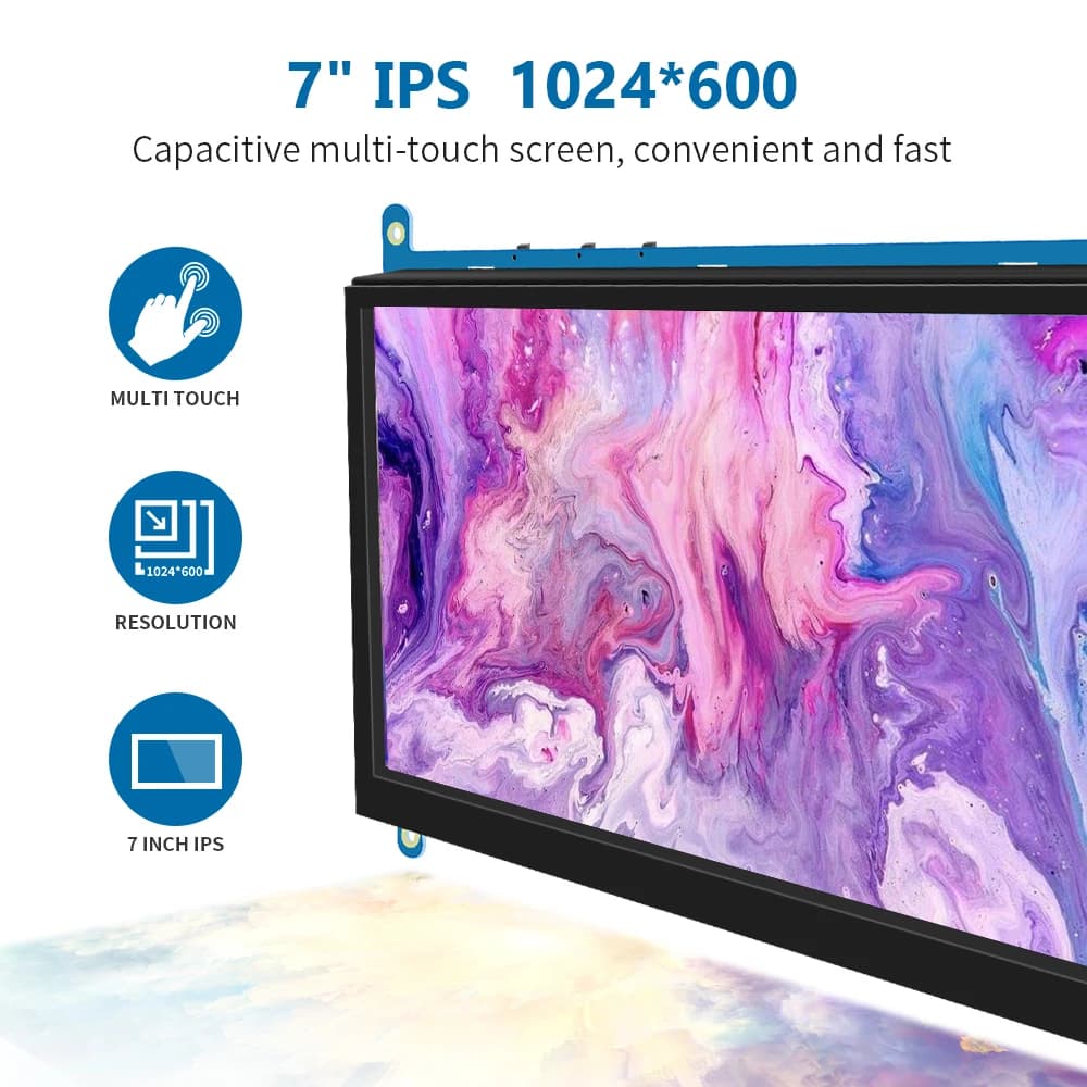 TFT LCD module screen display with 7 Inch 1024*600 IPS capacitive touch panel for the game of the Raspberry Pi 3 B +/4b Monitor