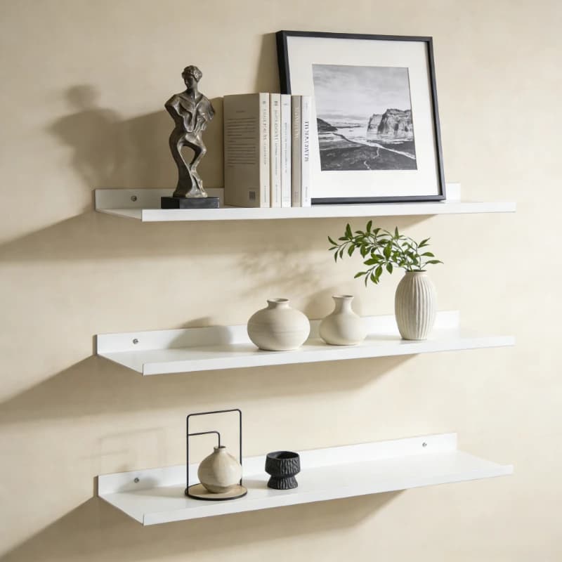 Mensole Galleggianti in Metallo, Scaffale da Parete per Cucina, Bagno, Camera da Letto, Organizzatore Salvaspazio, Accessori per Arredamento Casa