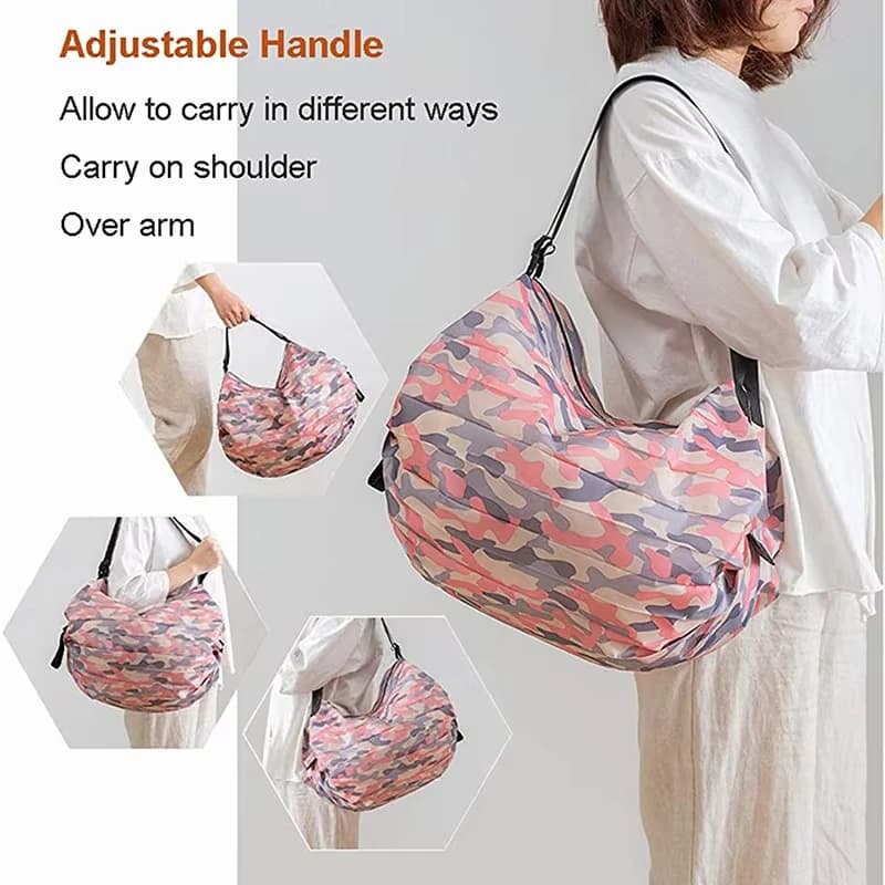 Ecological Folding Bag Waterproof for Travel and Shopping, Extra Large Portable Bag, Essential Travel Accessories