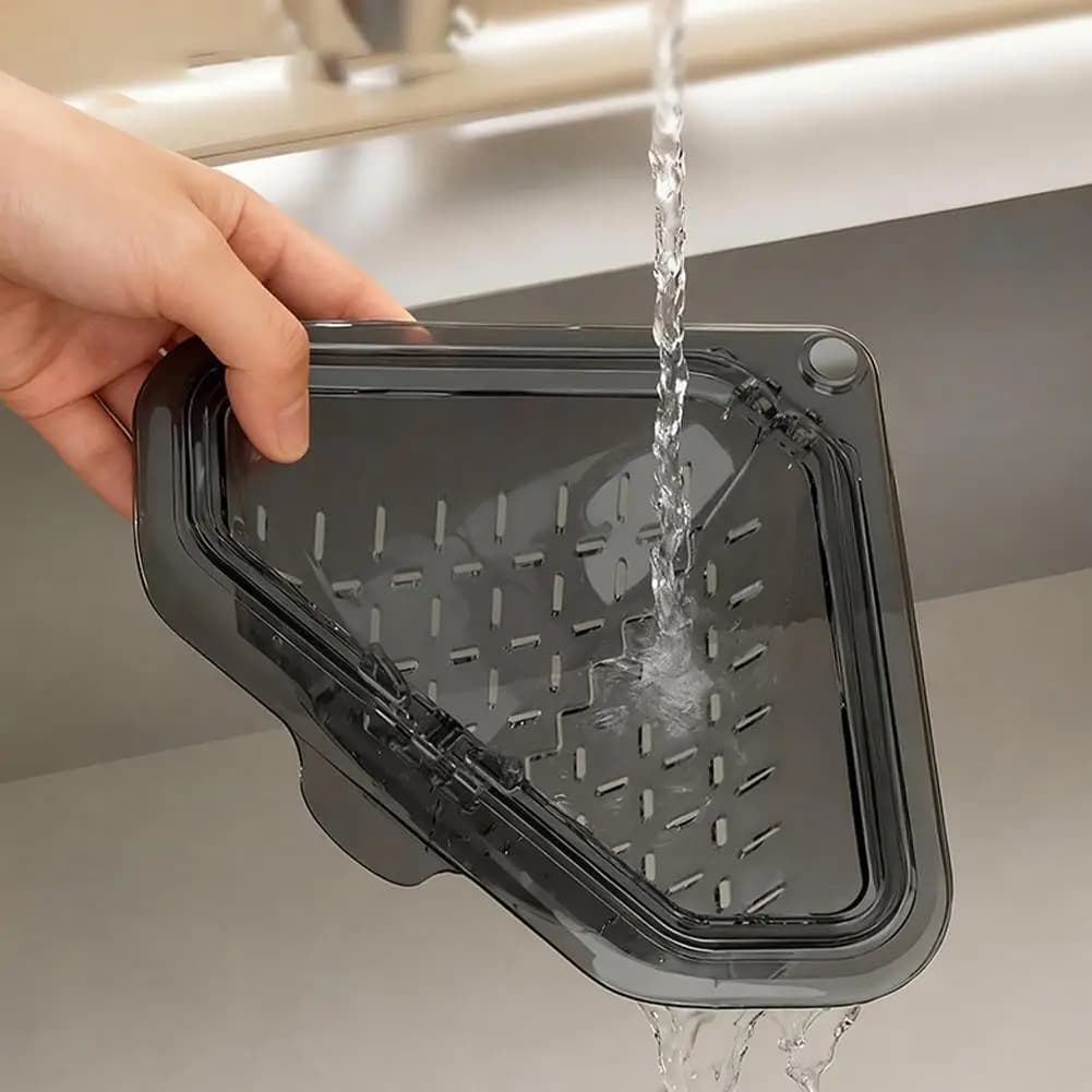 Kitchen Sink Drain Strainer Triangle Magnetic Sink Drain Hanging Vegetable Fruit Drainage Food Waste Collector Corner Basket