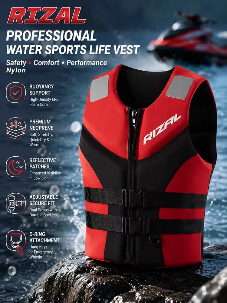Life Vest Adults Surf Vest Kayak Wakeboard Motorboats Raft Rescue Boat Ski Water Sports Swimming Drifting Rescue Life Jacket