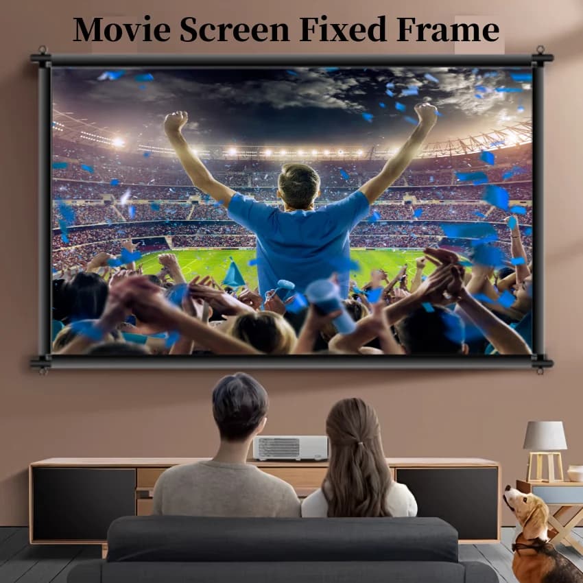 XIAOHUI Anti-light Projector Screen Frame Fixed Frame Projector Screen Ambient Light Rejecting Screen Wrinkle-free 100inch