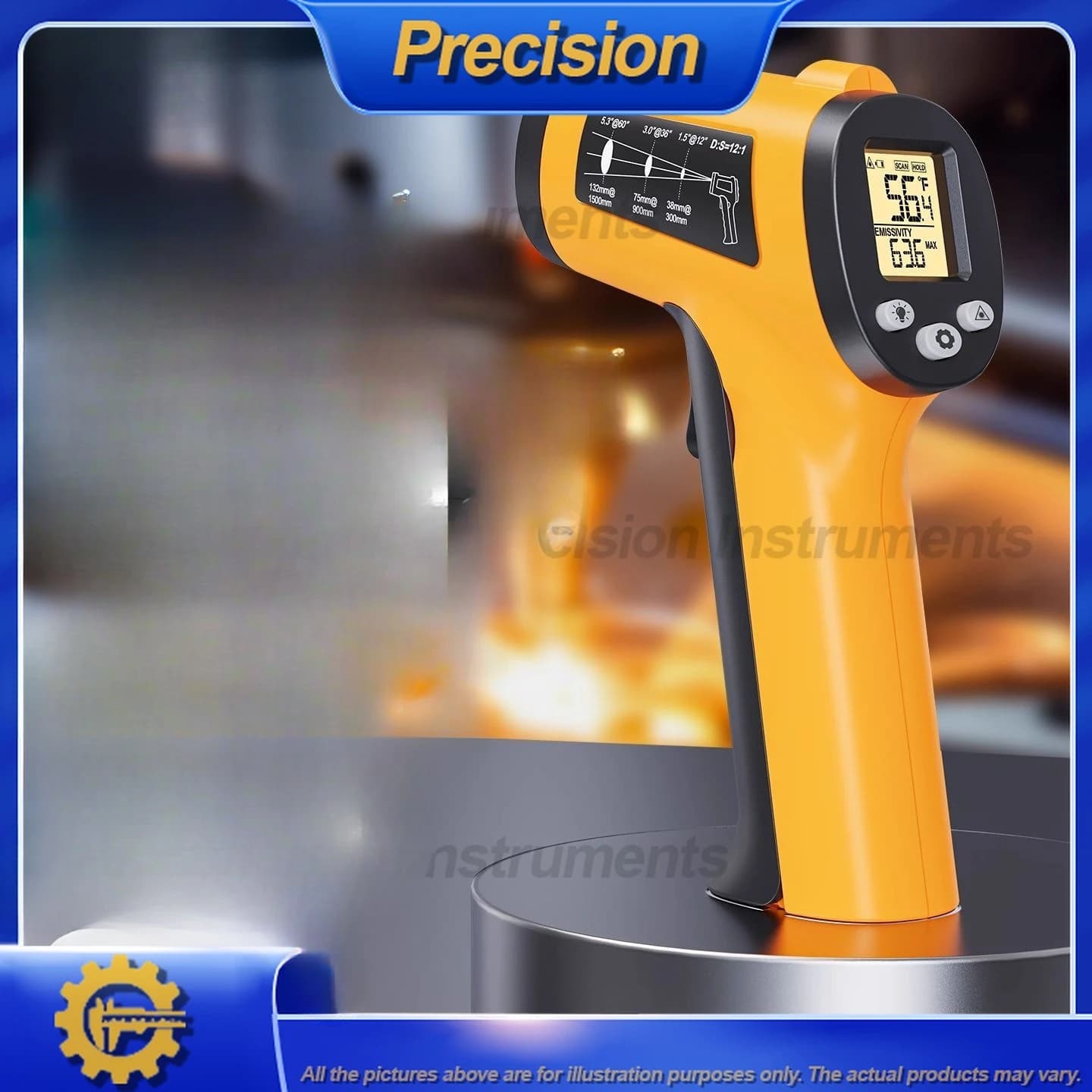 2026 Digital infrared thermometer for industrial electronic gun for high precision temperature measurement for oil water kitchen