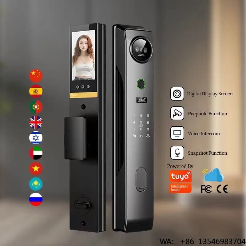 Nuova Serratura Intelligente Elettrica con Password, Serratura Digitale Senza Chiave con Impronta Digitale e Maniglia per Porta