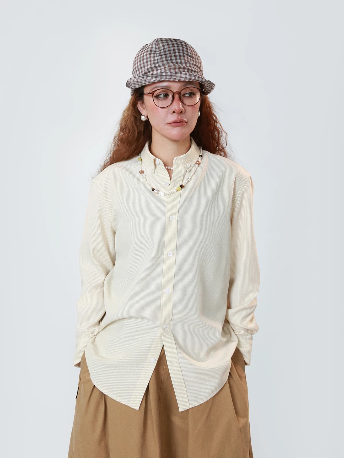 Nuova Camicetta da Donna 2026 Semplice e Versatile con Colletto a Risvolto a Righe, Casual, Comoda, alla Moda, in Poliestere