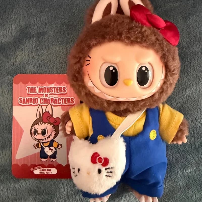 Pop Mart Labubu The Monsters X Sanrio Characters Vinyl Plush Blind Box Doll Pvc Plush Keychain Collectible Anime Gifts Toys