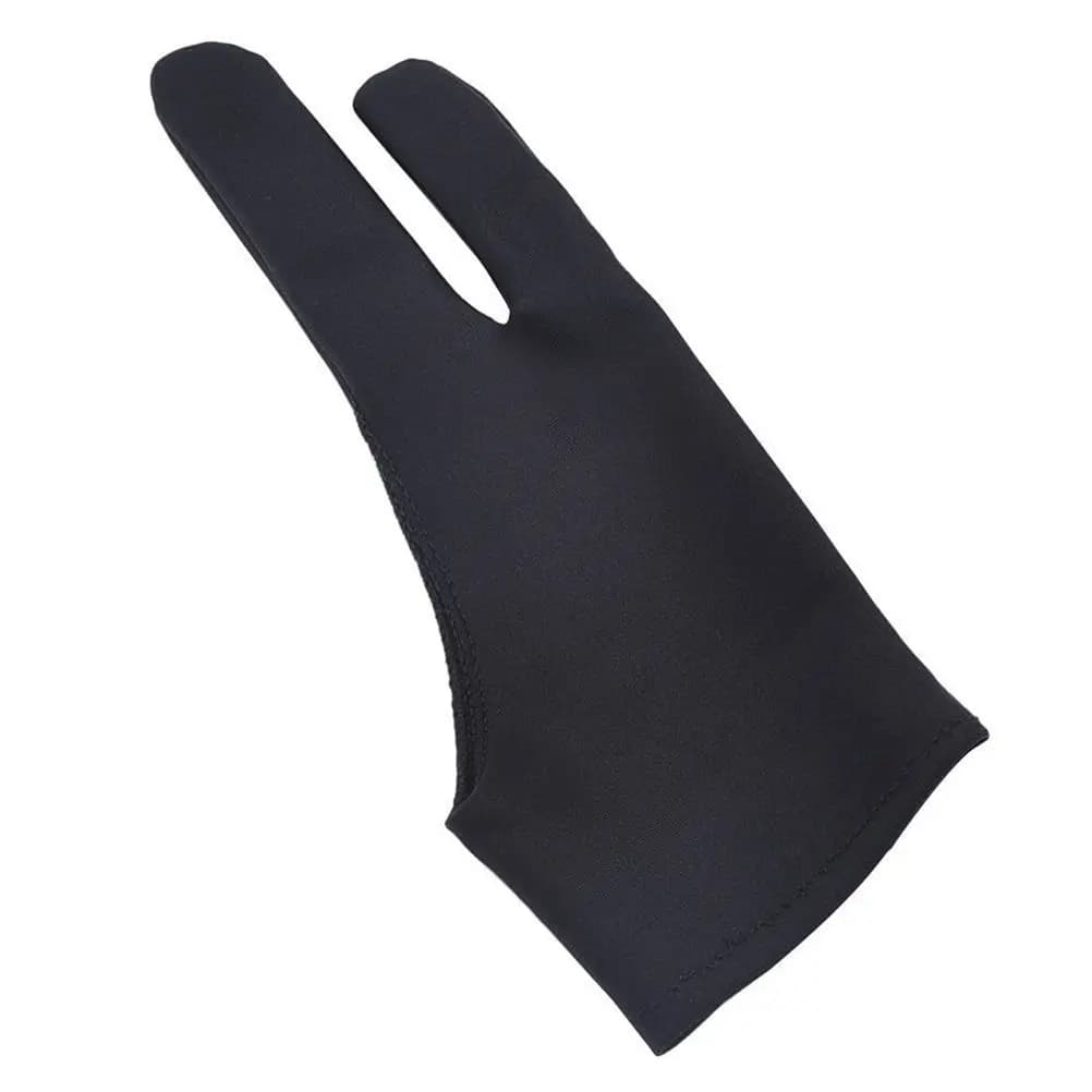 Guanto da disegno a due dita, 2 pezzi, per artisti del tablet, tessuto in nylon elasticizzato leggero e traspirante, migliora il comfort durante i lunghi periodi di utilizzo.