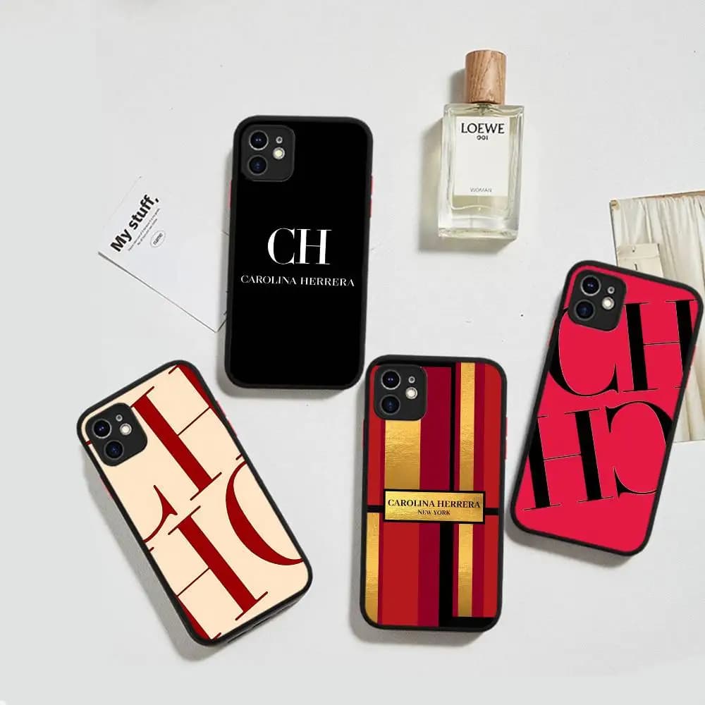 C-CarolinaS Fashion H-HerreraS For IPhone 16 15 14 Plus 13 12 11 Pro Max X XS MAX Translucent Matte Shockproof Cover