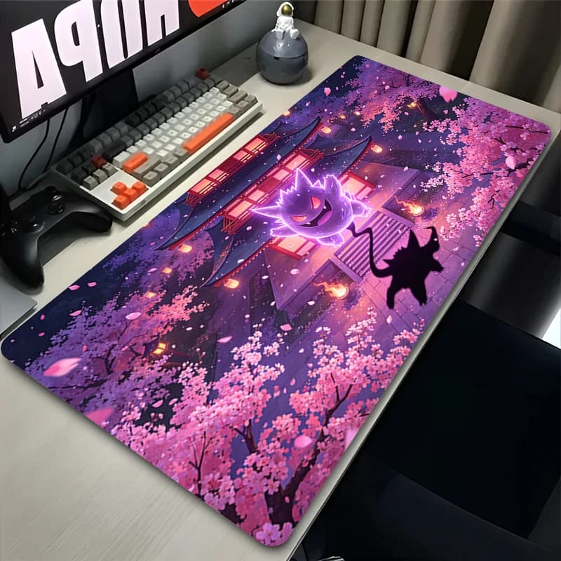 Popolare Tappetino per Mouse Sakura, Accessori Gaming Pokemon Gengar, Tappetino da Scrivania per Computer, Tappetino Esteso per Tastiera e Mouse