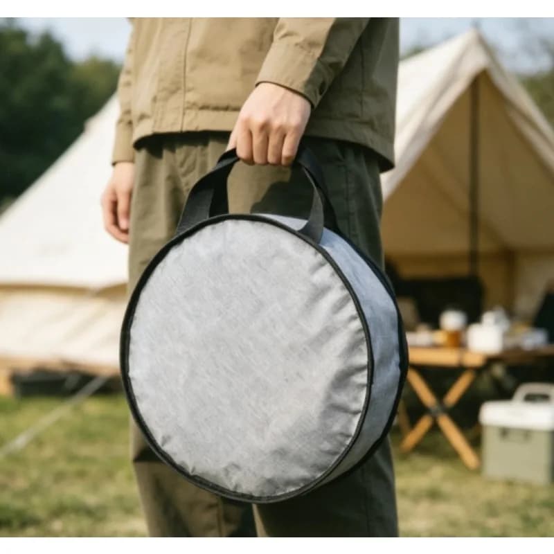 Borsa Rotonda per Fornello da Campeggio con Tracolla per Barbecue, Tavolo da Esterno e Set Cucina Portatile