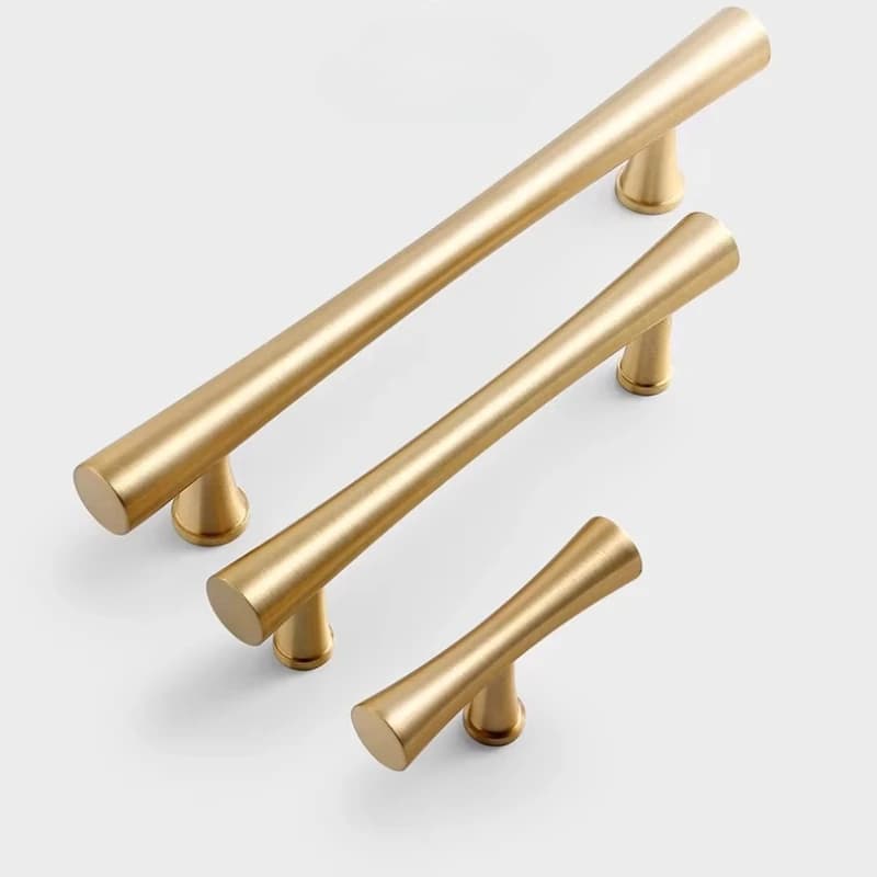 Maniglie per Mobili e Cassetti in Ottone Massiccio, Pomelli per Ante di Armadi e Cassetti, Accessori Hardware Semplici per Cucina