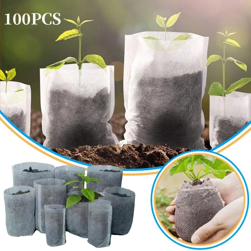 100-1000 pieces bag for nursery bag for cultivation of biodegradable plants, seeds of nonwoven fabric for sowing flower pot for tools of accessories for the home garden