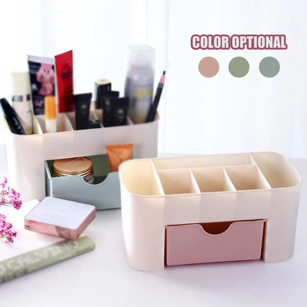 Organizzatore per Trucchi Multifunzionale da Scrivania con Cassetto, Contenitore Salvaspazio per Cosmetici per Casa e Ufficio