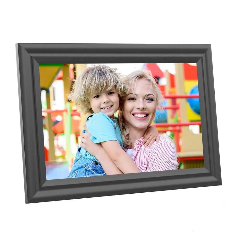 Cornice Portafoto Digitale WiFi da 10.1 Pollici, Cornice Elettronica, Memoria 16GB, Rotazione Automatica, Schermo Touch IPS, Facile da Configurare