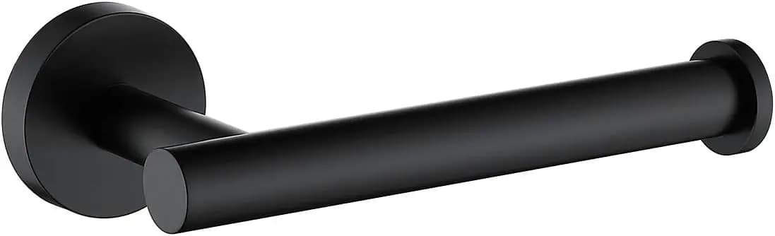Portarotolo Carta Igienica Nero Opaco in Acciaio Inox SUS304, Dispenser Moderno da Parete Rotondo per Bagno e Cucina 5